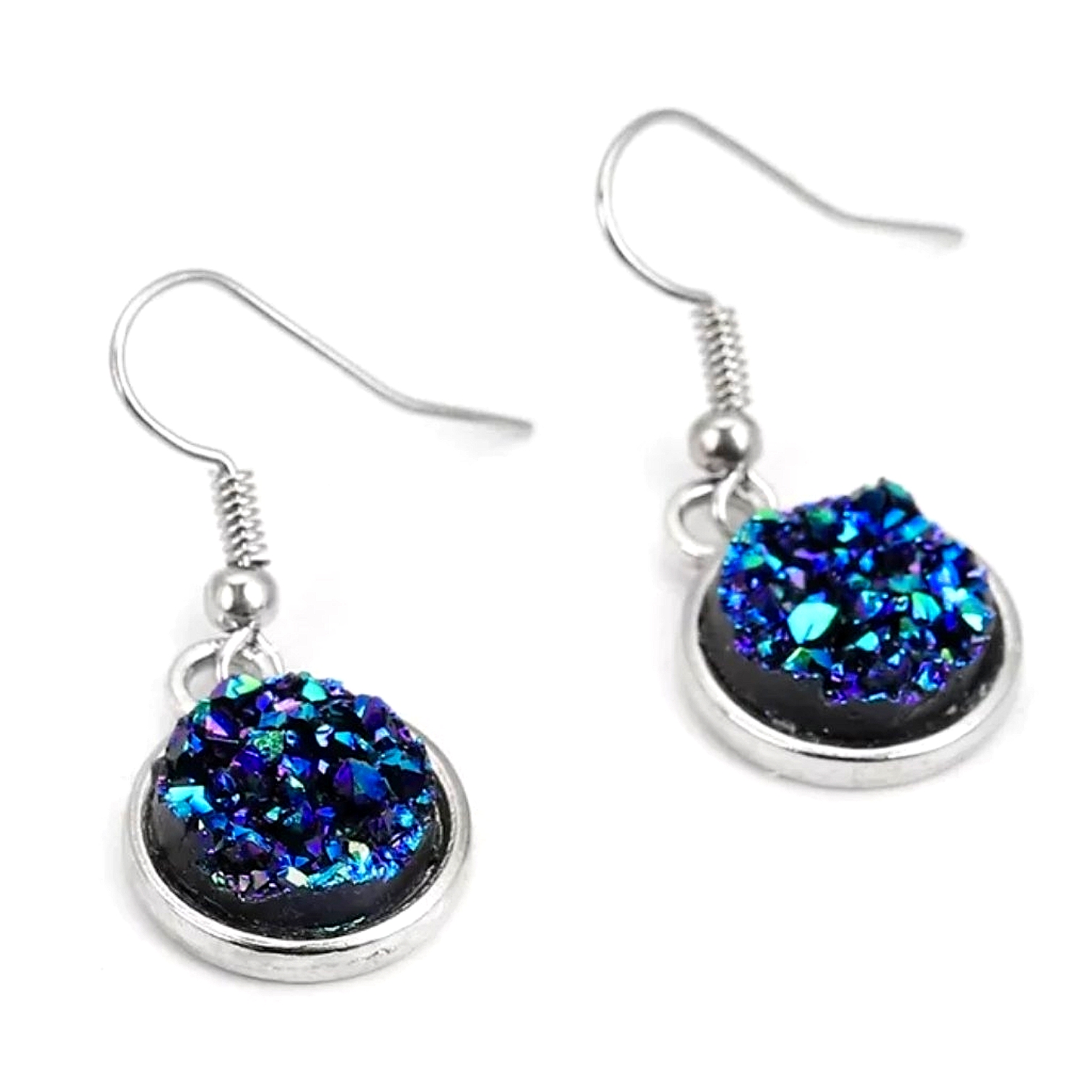 Womens Druzzy Earrings Nwt Irridescent & Silver